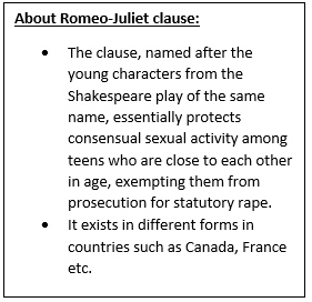 ‘Romeo-Juliet’ exception in POCSO Act